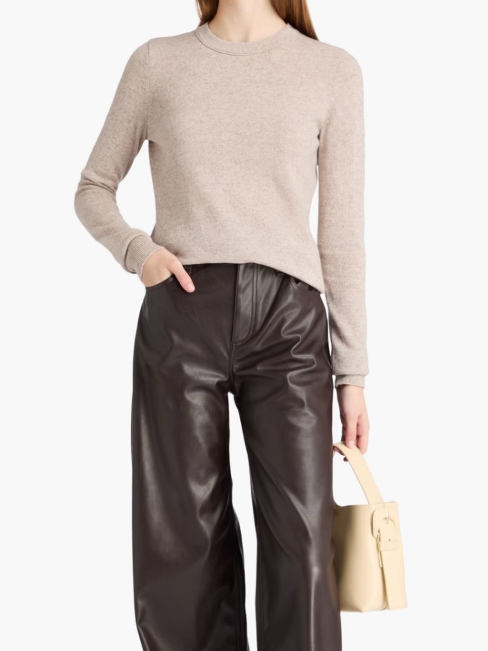 Theory Crewneck Keylanna Oatmeal Beige Cashmere Sweater women’s XS